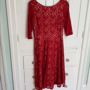 Red lace dress